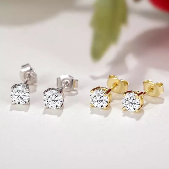 Certified 1ct. t.w. Diamond Brilliant Cut Stud Earrings - Picture 7 of 16